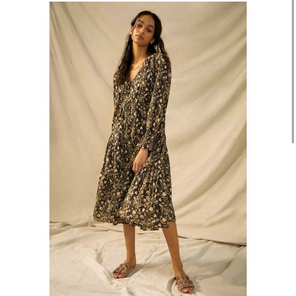 ANTHROPOLOGIE Let Me Be Odette Floral Maxi Dress